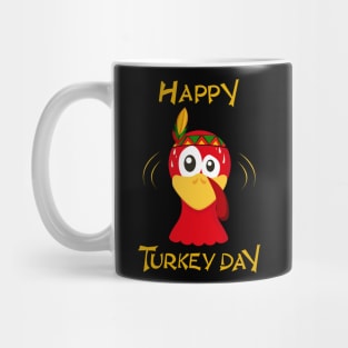 Turkey Face Funny Costume Thanksgiving Day Mug